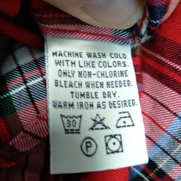 EDDIE Bauer Red Plaid Long Sleeve Button up Shirt - Picture 5 of 5